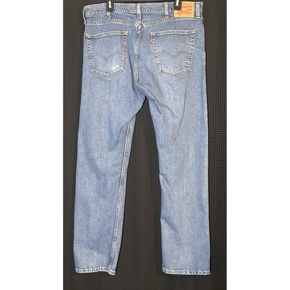 Men's Levi's 505 Denim Jeans 38x32 Blue Cotton Regular Fit Red Tab